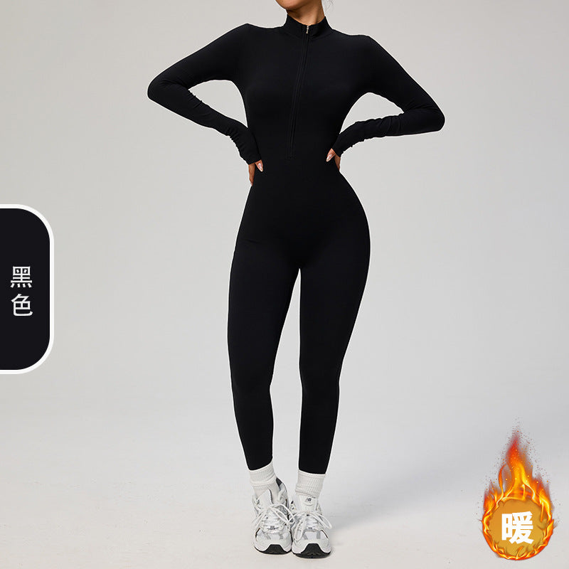 Long Sleeve Zipper Jumpsuit