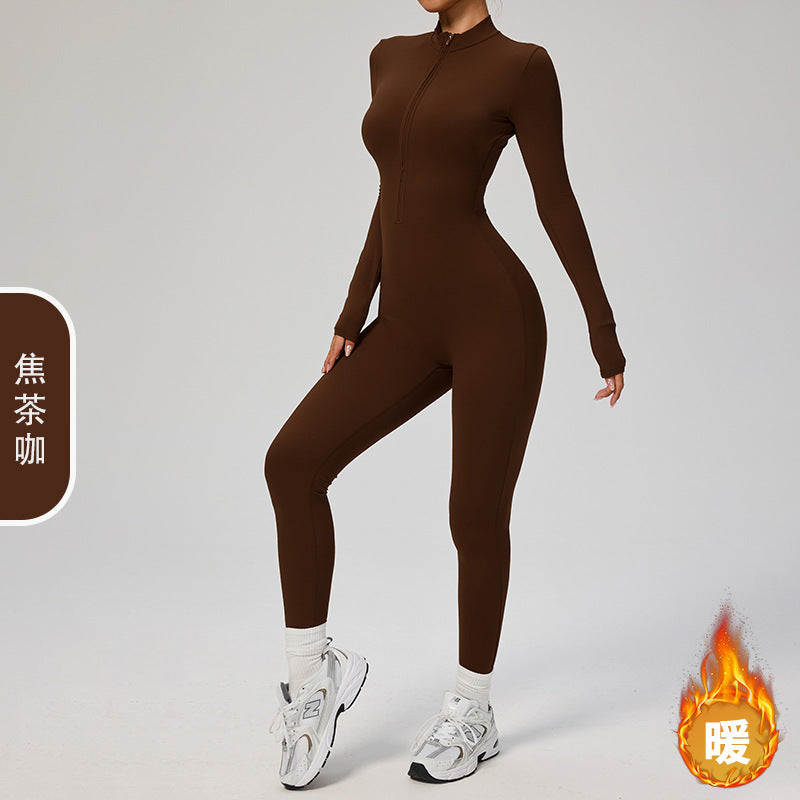 Long Sleeve Zipper Jumpsuit