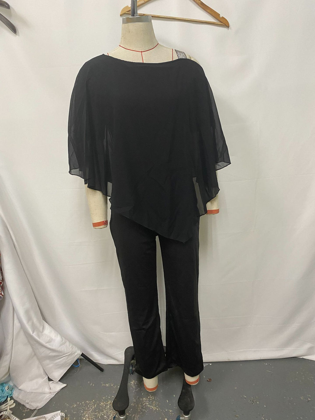 Solid color irregular off-the-shoulder one-piece flared pants for women's autumn and winter